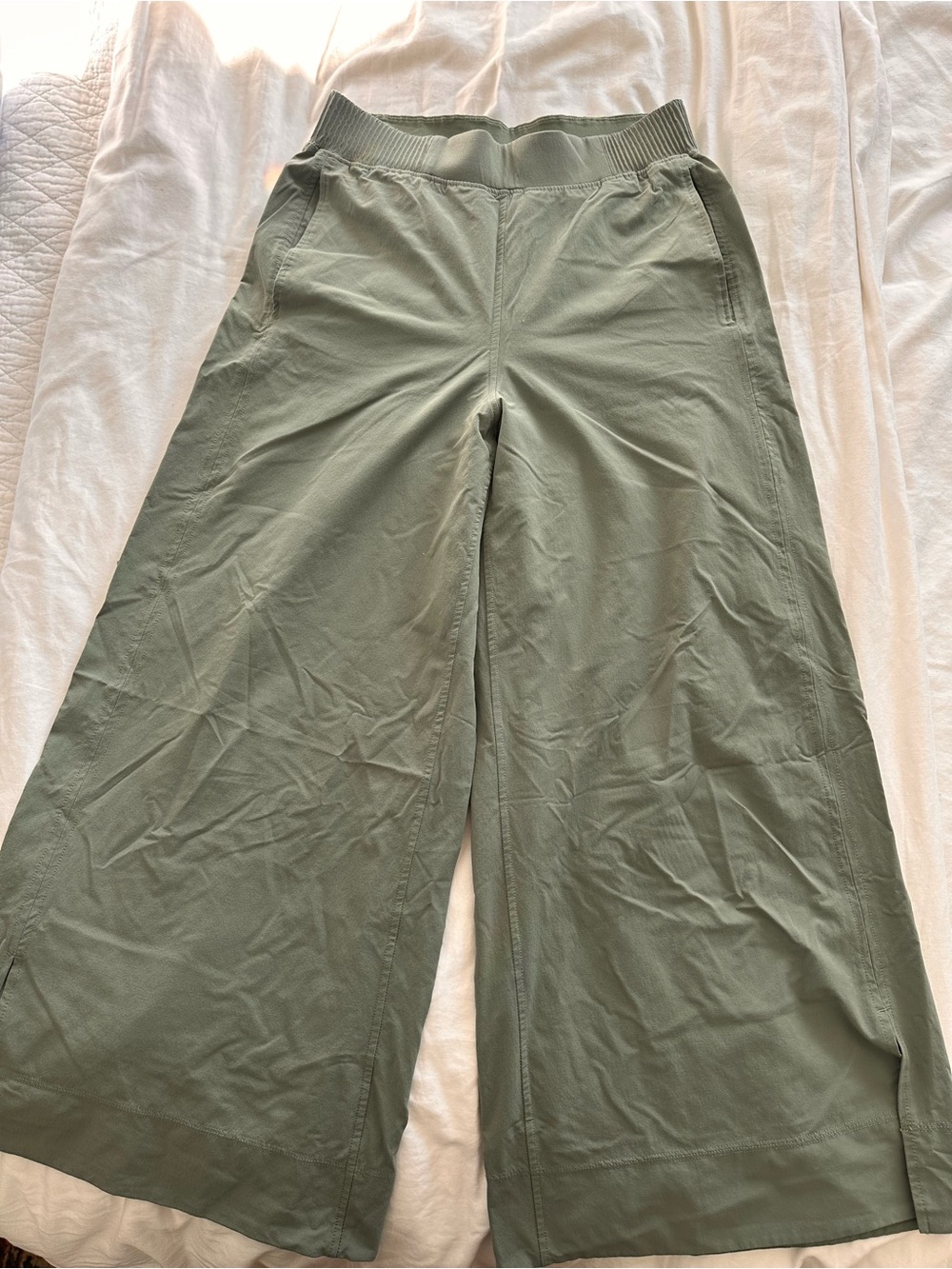 lululemon athletica Wide-Leg Athletic Pants in Olive